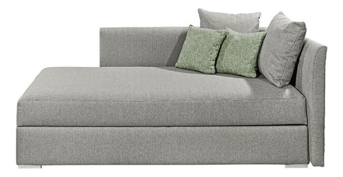 Chaise Longue Estilo Moderno Con Almacenamiento Gris Claro Diseño De La Tela Lino