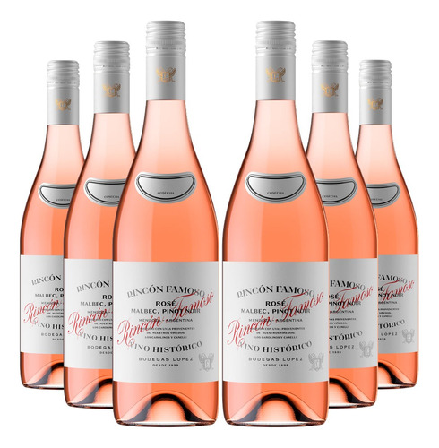 Vino Rosado Rincón Famoso Rosé Lopez 750ml X6