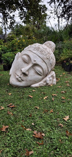 Cabeza Buda Gigante 75 Cm De Alto De Resina Retiro Del Local Crema