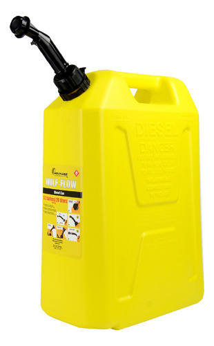Galão De Diesel 20 Litros Amarelo Com Bico Seguro Wolflube