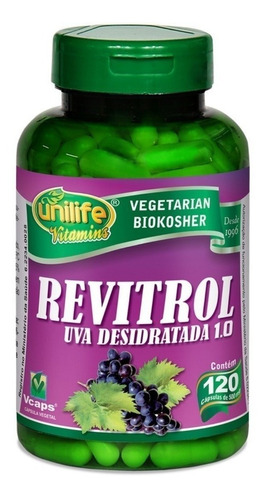 Resveratrol Revitrol Unilife (120 Cápsulas) Uva Desidratada