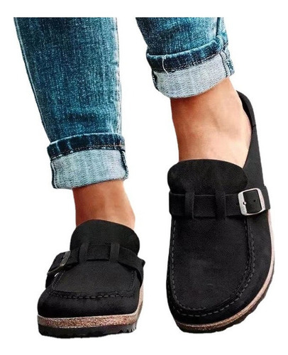 Sandalias Casuales Tacón Bajo Con Punta Redonda For Mujer