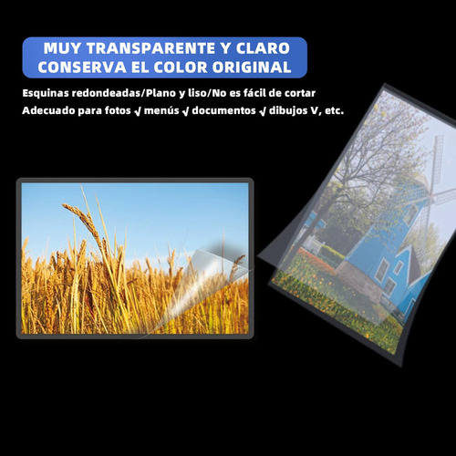 / 200 Pzs Micas Termicas A4 Tamaño Carta Protectores De