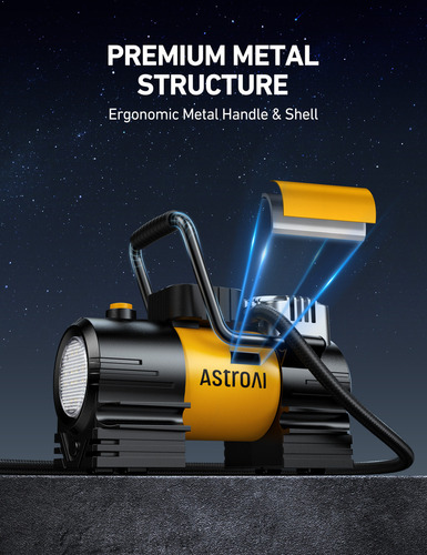 Astroai Inflador De Neumáticos Compresor De Aire Portátil 12v Color Amarillo Fase Eléctrica Monofásica Frecuencia 150 Psi Compresor De Llantas, Compresor De Aire,ibomba De Aire Para Carro Amarillo