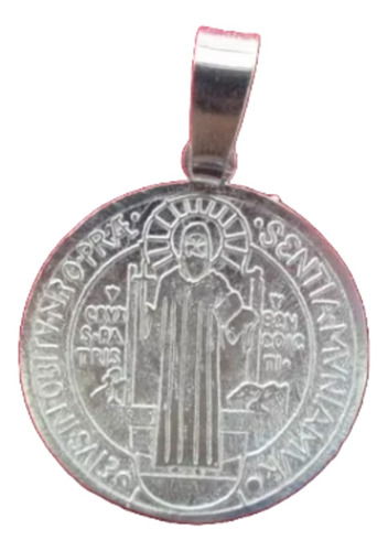Dije O Medalla De San Benito En Plata Fina .925  2.2 Cms.