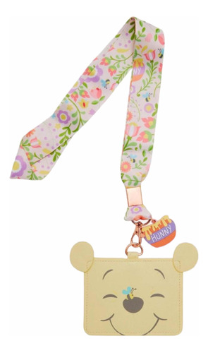 Porta Credencial Loungefly Winnie The Pooh Floral Disney