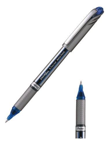 Caneta Rollerball Azul Gel Energel Pentel Com Tampa 0.7 Mm