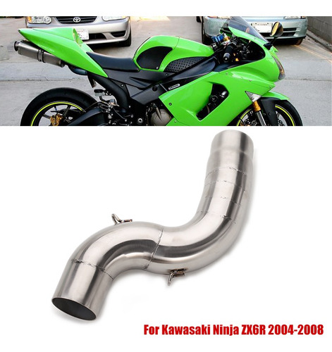 Para Kawasaki Ninja Zx6r 04-08 Tubo Medio De Escape