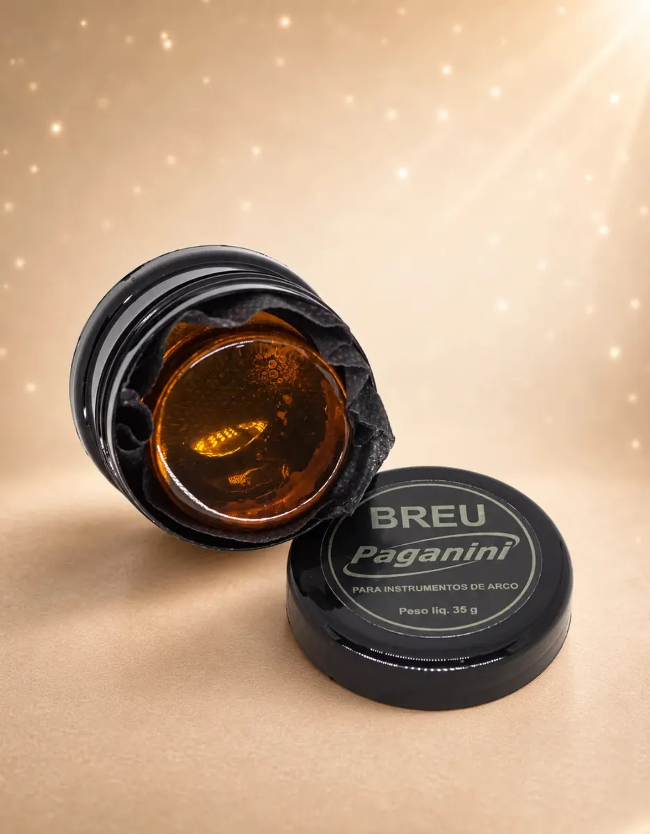 Breu Claro Paganini PBR001 35g Resina para Arco Violino Viola Violoncelo Aderência na Crina Contato com Cordas Controle Sonoro Aplicação Prática Acessório Musical Estudo Ensaio Orq