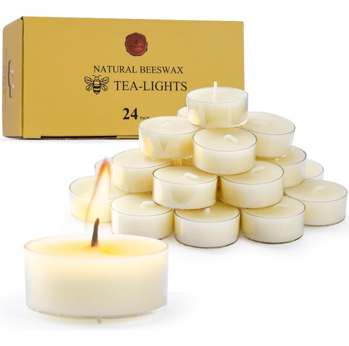 Velas De Cera De Abeja Natural, 24 Unidades, Vela Pequeña Or