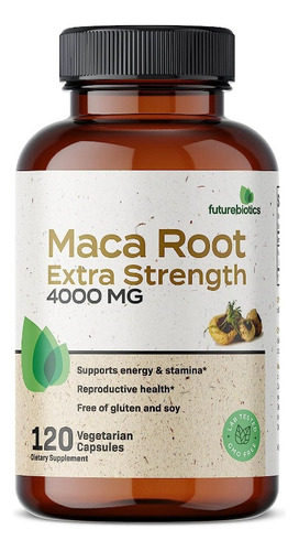 Maca Root 4000mg Energía + Libido Salud Hormonal (120 Caps) Sabor Sin Sabor