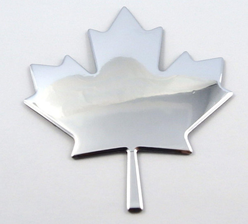 Hoja De Arce Canadá Acabado Cromado Calcomanía Emblem...