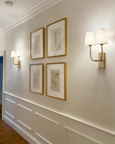 Apliques De Pared Vintage De 2 Luces Con Embudo De Tela De L