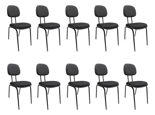 Cadeira De Escritorio Fixa Kit 10 Estofadas Igrejas Escolas Menor preço em Cadeira De Escritorio Fixa Kit 10 Estofadas Igrejas Escolas
