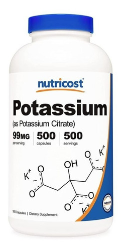 Original Nutricost Citrato De Potasio 99mg, 500 Capsulas