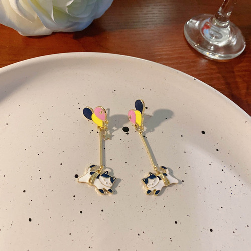 Pendientes De Dibujos Animados Con Forma De Gato Con Forma D