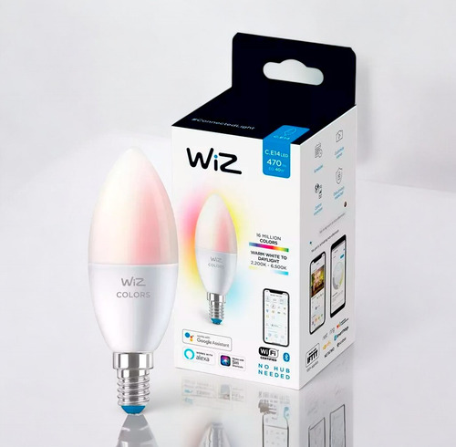 Kit X3 Lampara Led Vela Wiz Wifi Smart Color Rgb E14