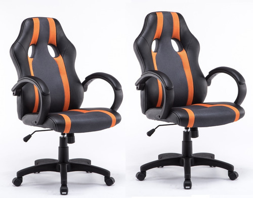 Combo X 2 Sillon Gamer/ Oficina Premium Reclinable Color Naranja