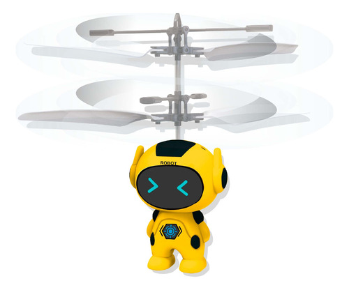 Mini Robô Drone Voador Quadricóptero Recarregável Polibrinq Cor Amarelo