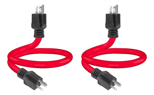 2 Cables De Extensión Macho A Macho De 3 Clavijas, Adaptador