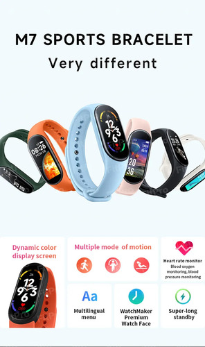 Pulsera Inteligente M7 Pantalla A Color Pulsera Deportiva..