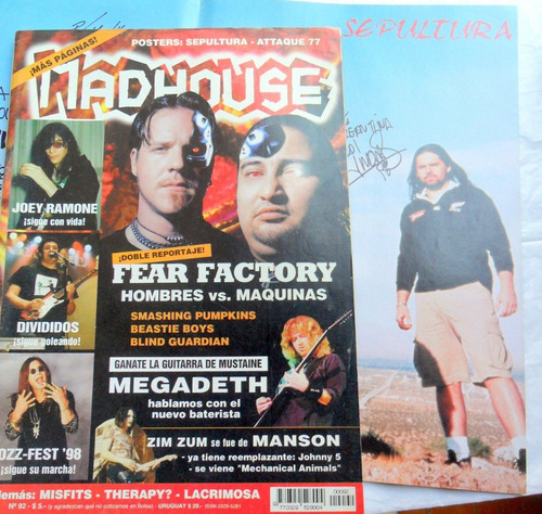 Madhouse 92 Fear Factory Joey Ramone Divididos Megadeth Ozzy