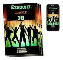 Comprar Tarjeta Invitación 18 Años Cumple Whatsapp E Imprimible M2