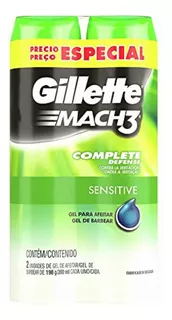 Gillette Gel Para Afeitar Mach3 Complete Defense Sensitive,
