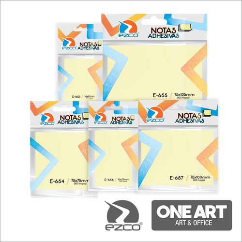 Imagen 2 de 4 de Notas Adhesivas Tipo Post It Ezco E656 50x75 100 Hojas