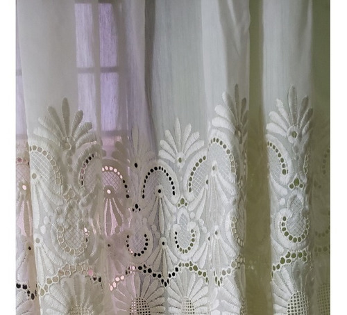 Hermosas Cortinas Dopiovello Beige Bordado En Relieve Listas (Usado)