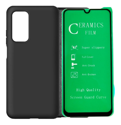 Funda Silicone Case + Vidrio Cerámico Para Samsung A14 