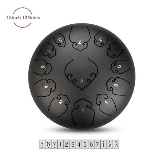Tambor Handpan Con Lengüeta De Acero, 13 Notas, 12 Pulgadas,
