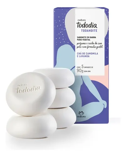Sabonete Em Barra Natura Tododia Chá De Camomila E Lavanda 90 G X 5 Unidades