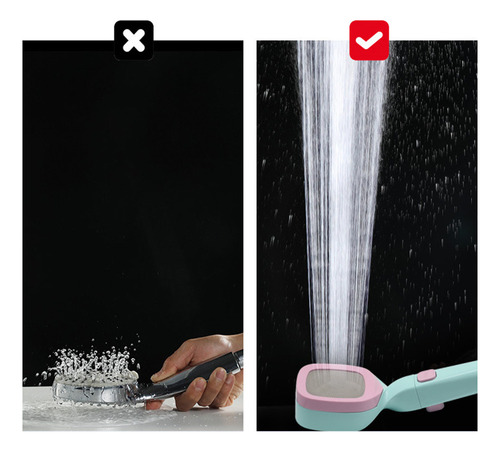 Chuveiro De 4 Engrenagens Com Filtro Rosa Azul