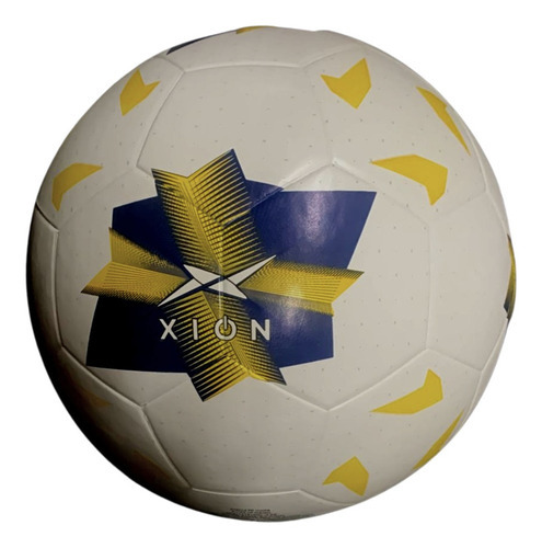 Balon Futbol Entrenamiento Xion Xeil #5 Laminado Recreativo Color Blanco/Amarillo/Azul