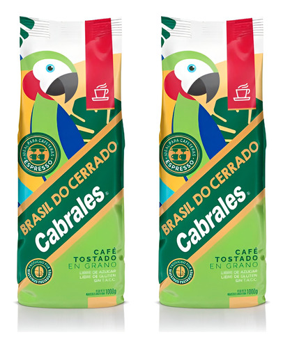 Combo Cafe Tostado En Granos Cabrales Brasil Do Cerrado 2kg 