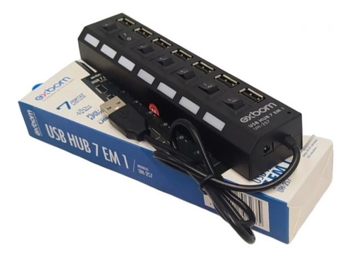 Hub 7 Portas Usb 2.0 Led C/ Chave Seletora Entrada P/ Fonte