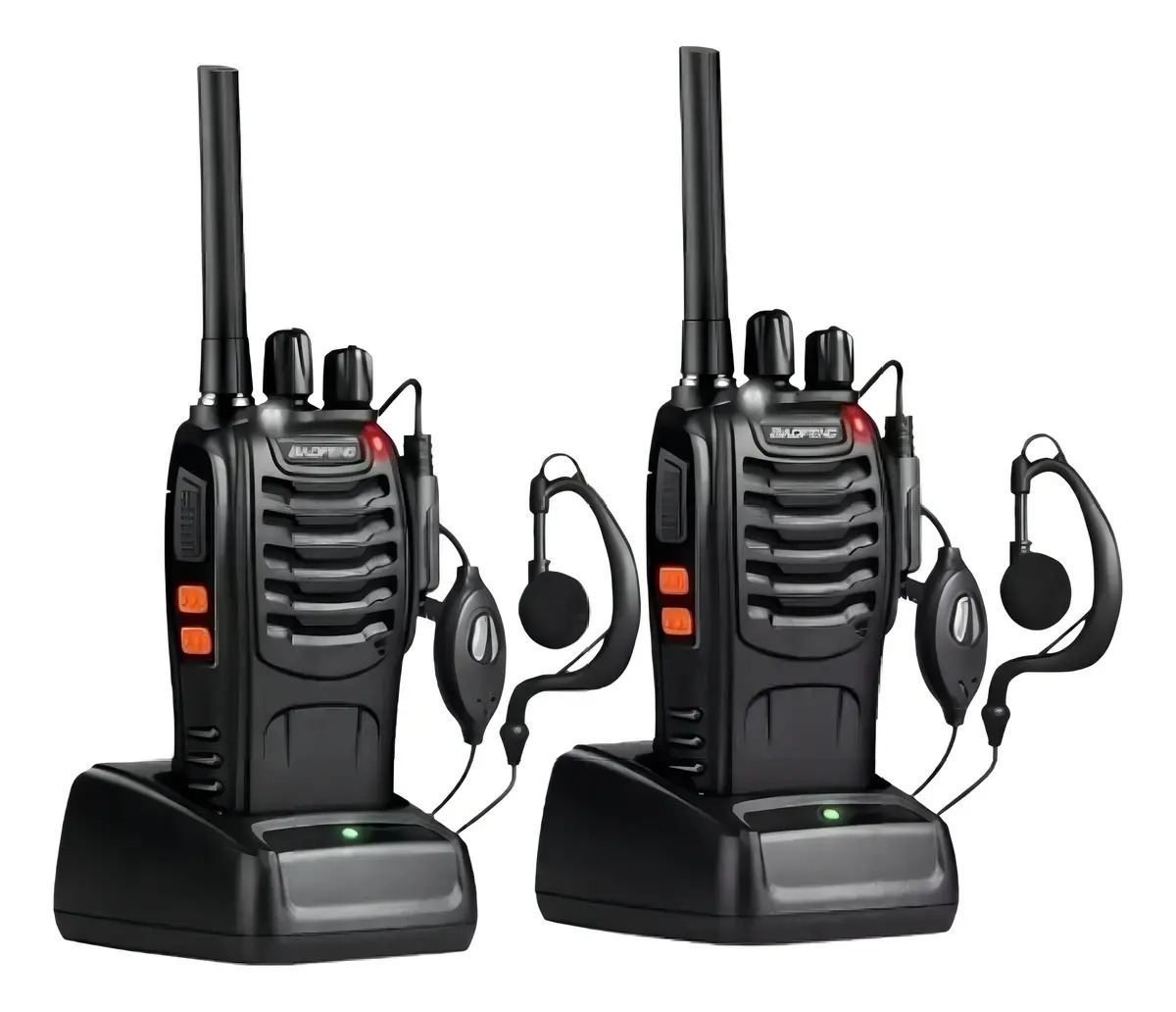 Kit 2 Rádios Comunicadores BF-777S Alcance 12km 16 Canais VOX Preto