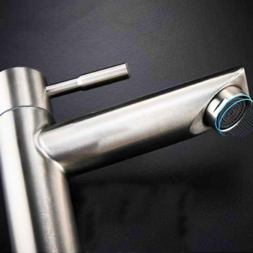 Torneira Banheiro Lavabo Inox 304 Escovada Alta 1/4 Volta