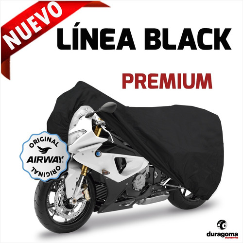 Imagen 2 de 8 de Funda Cubre Moto Impermeable Airway Edición Black 2 Hebillas