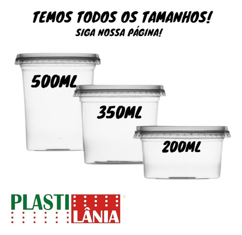 40un Pote Descartável Redondo 350ml Tampa Microondas Freezer
