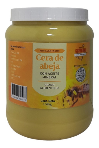 1/2 Galón Cera De Abeja Para Madera 