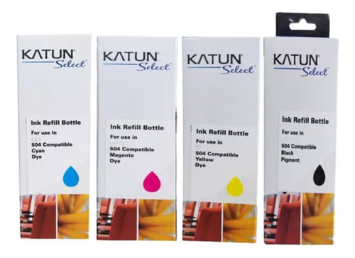 Kit 4 Tinta T504 Ecotank L4150 L4160 L14150  Cmybk Katun 