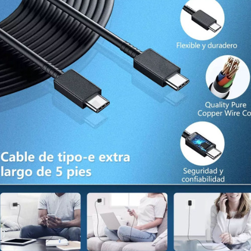 Cargador Tipo C De Super Rápida Para Samsung S22 Ultra 45 W