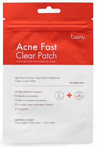 Imagen 1 de 4 de Coony Acne Fast Clear Patch Tratamiento Parches P/ Granitos