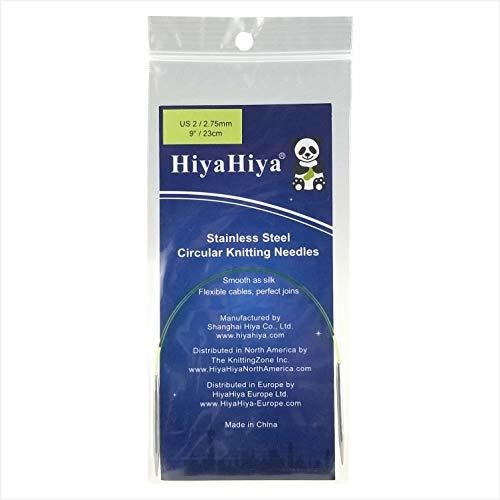 Hiyahiya Circular 9 Inch (23cm) Steel Knitting Needle Size U