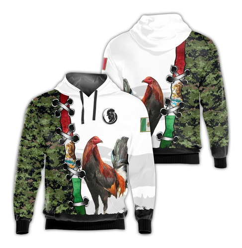 Ea Sudadera Con Capucha 089d Con Estampado De Gallo Mexicano