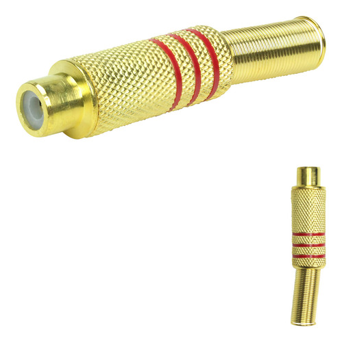 20x Plug Rca Fêmea Gold 24k Linha Profissional 6mm Original