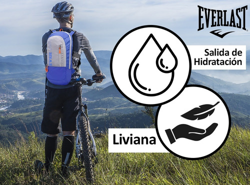 Imagen 4 de 10 de Mochila Everlast Running Con Salida Hidratacion Acolchada