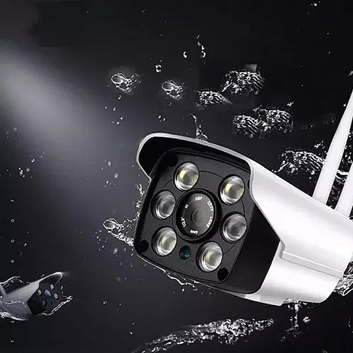 Camara Ip Exterior Inalamabrica Wifi 1080 Hd +soporte Color Blanco